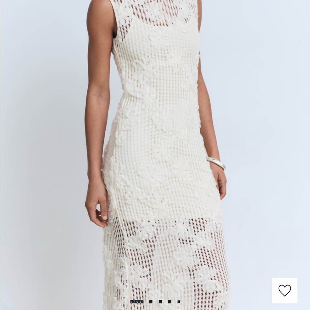 MANGO Floral Crochet Dress